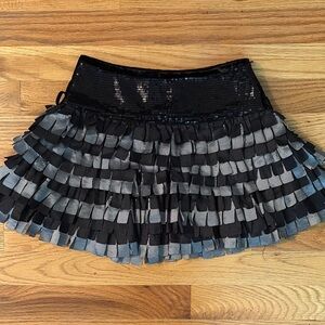 Val max girls black sequins & fringe skirt size 8